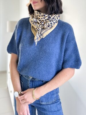 Pull-manches-courtes-bleu