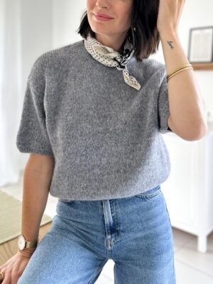 Pull-manches-courtes-gris