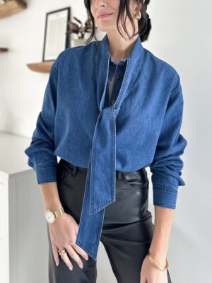 chemise-denim-bleu-col-a-nouer