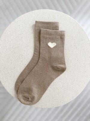 Chaussettes-Coeur-Beige