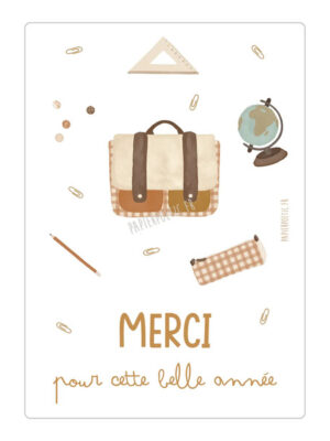 Carte "merci pour cette belle année"