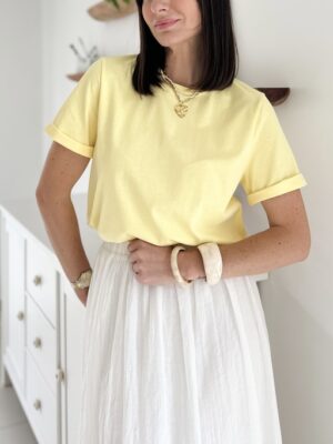 T-shirt-jaune-manches-courtes
