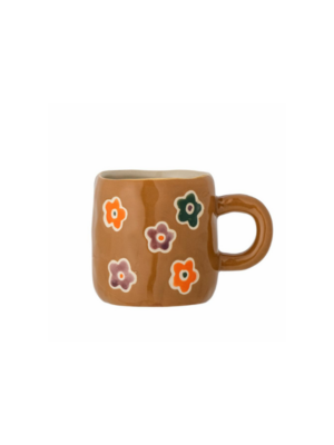 Tasse-brune-fleurs-colorées