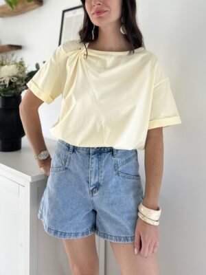 tee-shirt-coton-jaune-beurre-manches-courtes