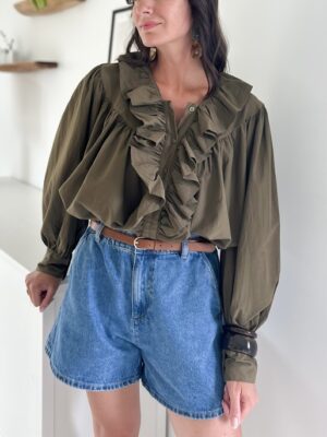 blouse-manches-longues-kaki-volants
