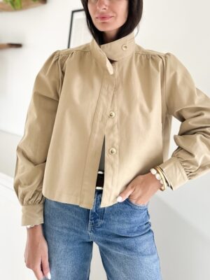 veste-courte-toile-manches-longues-beige