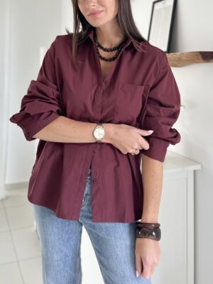 chemise-oversize-femme-couleur-prune-manches-longues-col-classique