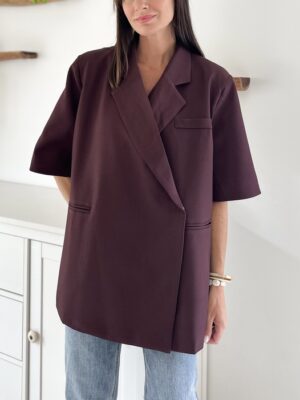 blazer-prune-manches-courtes-coupe-oversize