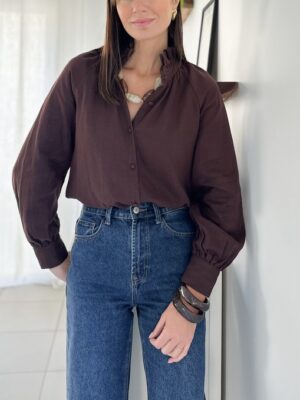 chemise-chocolat-col-victorien-manches-longues