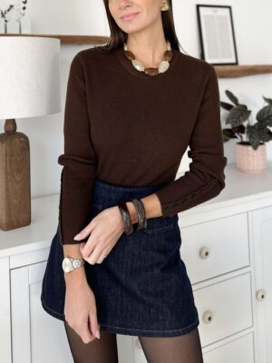 Pull-maille-chocolat-col-rond-manches-longues