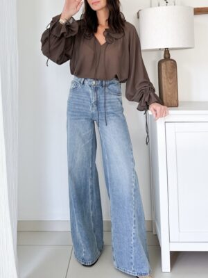 jeans-taille-haute-coupe-ballon-bleu