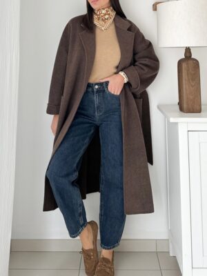 manteau-laine-long-oversize-chocolat-ceinture