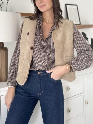 chemise-vichy-marron-chocolat-manches-longues