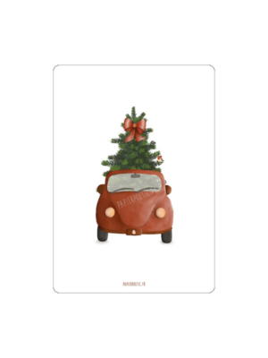 carte en voiture sapin
