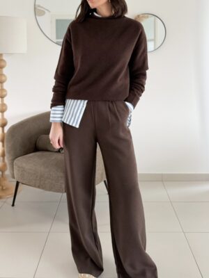 pantalon-fluide-marron-taille-haute