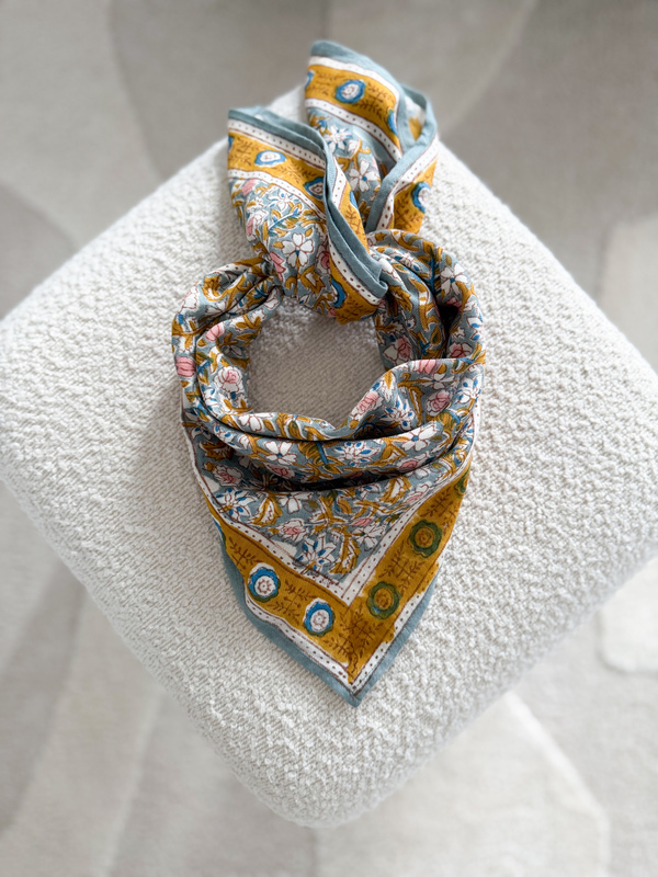 foulard-petit-indien-blockprint-vert-gris