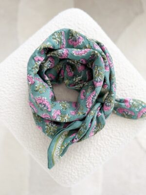 foulard-indien-Namaste-vert