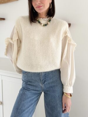 pull-ecru-encolure-ronde-sans-manches