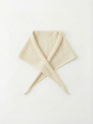 Foulard triangle écru maille coton