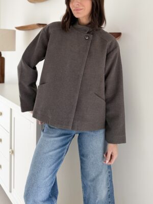 veste courte manches longues grise