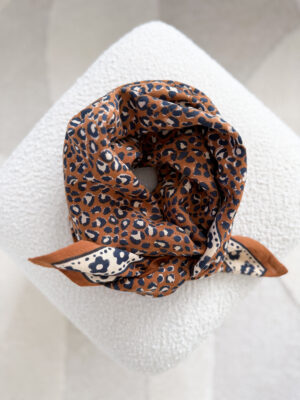 grand foulard leopard brown