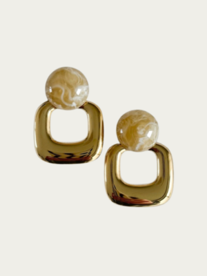 boucles d'oreilles pendantes dorées acier inoxydable