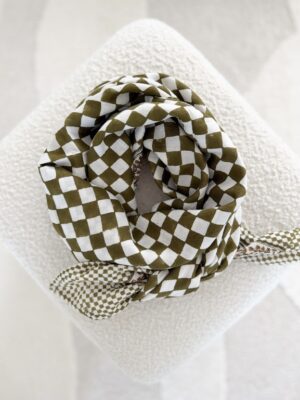 foulard-grandformat-imprimé-damier-kaki-blanc-foulardindien