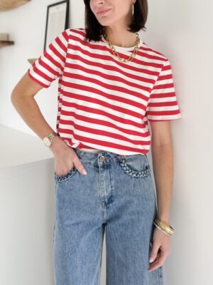 Tee-shirt marinière rouge