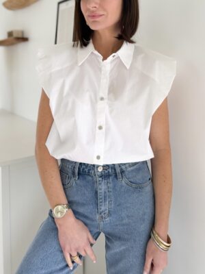 chemise blanche coton sans manches