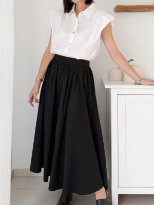 Jupe noire longue fluide