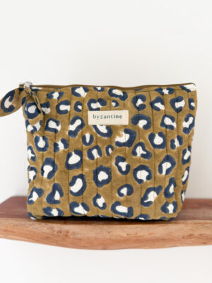 Trousse de toilette léopard kaki