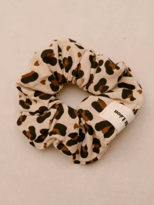 chouchou léopard beige gaze de coton