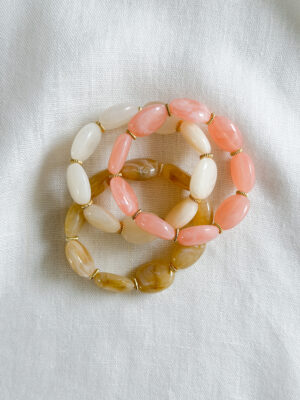 bracelet-perles-resine-rose