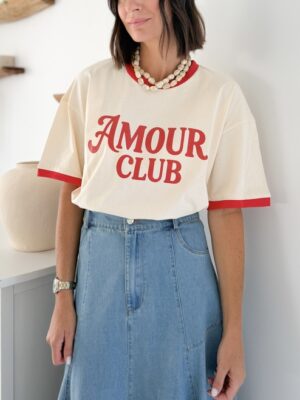 Tee-shirt coupe ample inscription amour club