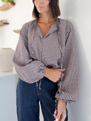Blouse vichy prune