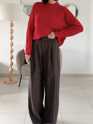 Pantalon marron chocolat à pinces