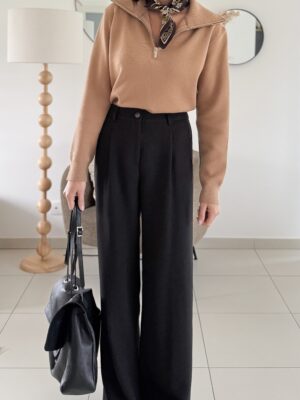 Pantalon noir à pinces