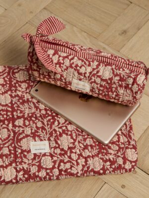 trousse écolier bellemme imprimé Anjali cerise