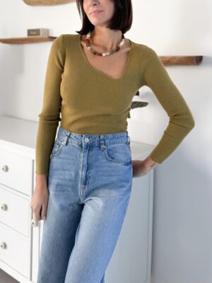 pull maille fine côtelée