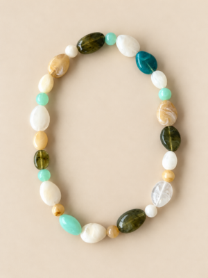 collier perles colorées en résine
